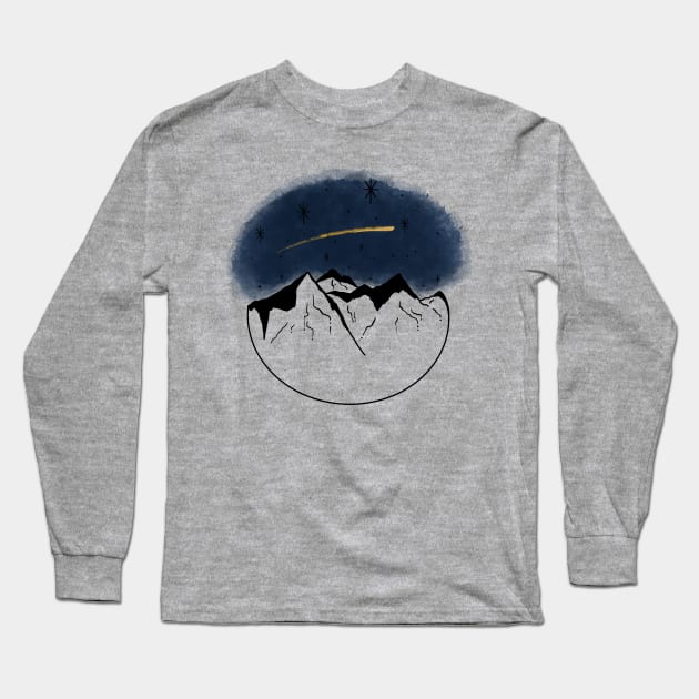 Shooting Star Long Sleeve T-Shirt by theartBinn